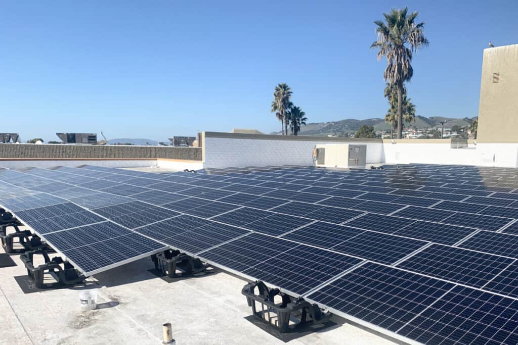 Solar panels on rooftop