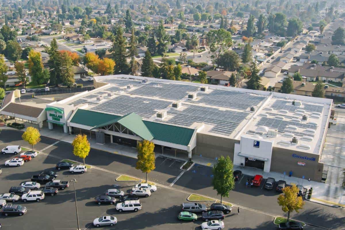 Drone photo of commercial solar system